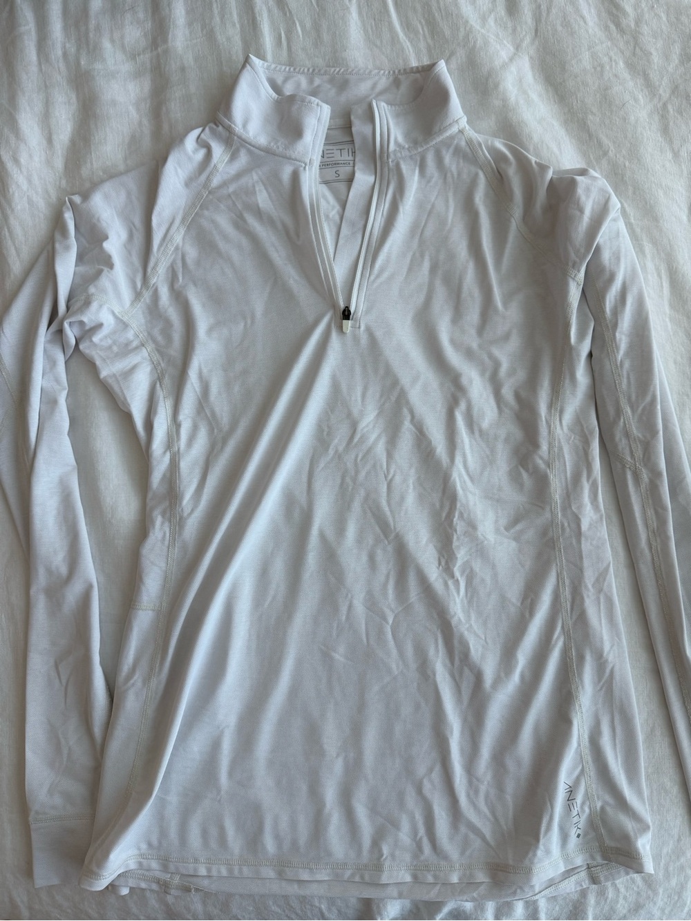 Anetik Flight Tech UPF30 White Quarter-Zip Long Sleeve Performance Top - Women's